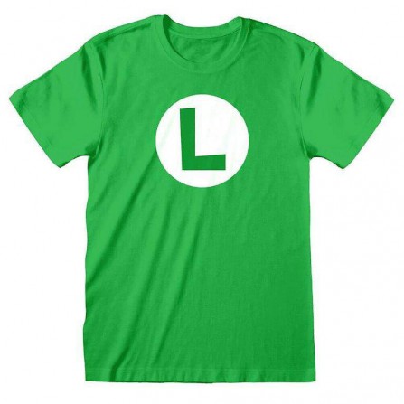 Camiseta Nintendo Super Mario Bros. Luigi L Logo Verde - XL