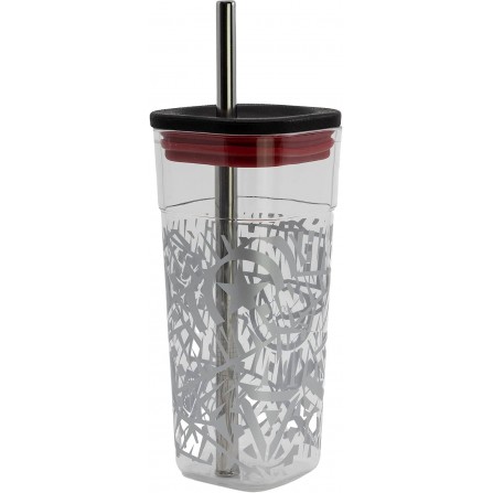 Stor Vaso cube alto de plástico con pajita de acero inoxidable - 540 ml de Marvel