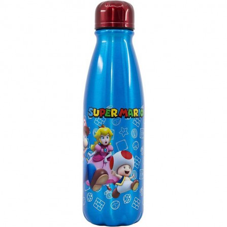 Botella Super Mario Reutilizable Aluminio Infantil 600Ml