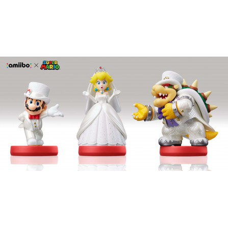 Amiibo 3 Figuras Super Mario Odyssey - Bowser Mario Peach - Wii 