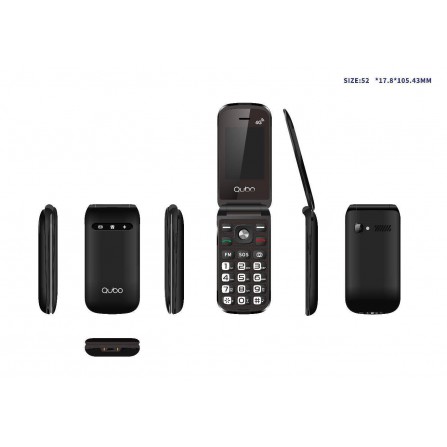 Teléfono Qubo X-209 2,4" 4G Negro