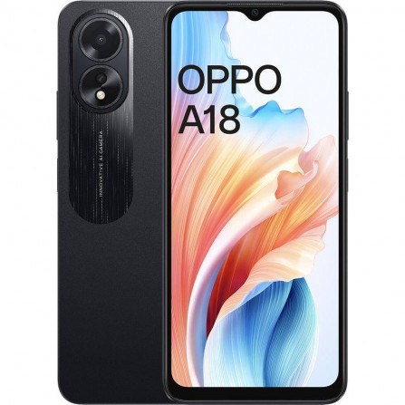 Smartphone Oppo A18 4+128GB 4G 6,56" Negro