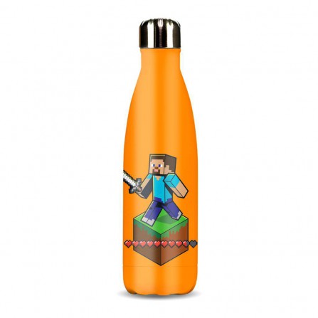 Botella aluminio steve 500ml minecraft