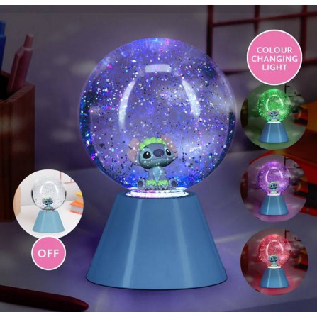 Lampara stitch led glitter ball