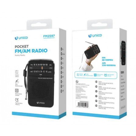 Radio portátil Unico FM2597 DC3V (AAx2) Negro