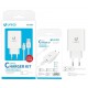 Cargador USB + Cable Tipo C 2.4A Blanco