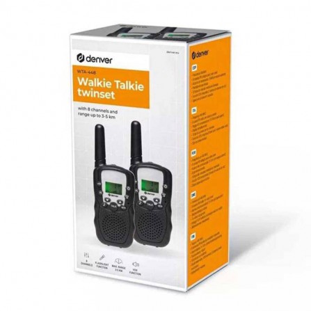 Walkie Talkie Denver WTA-449 Negro (Set de 2)